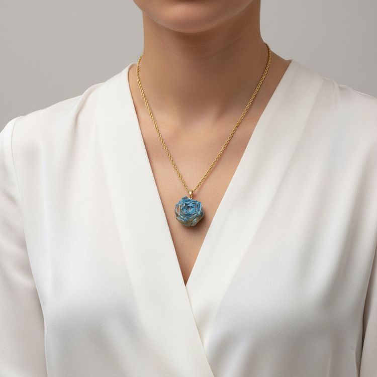 Charm fiore azzurro 3