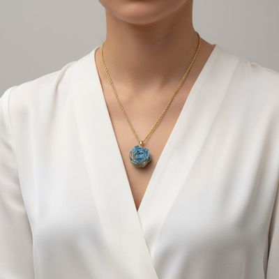 Charm fiore azzurro 3