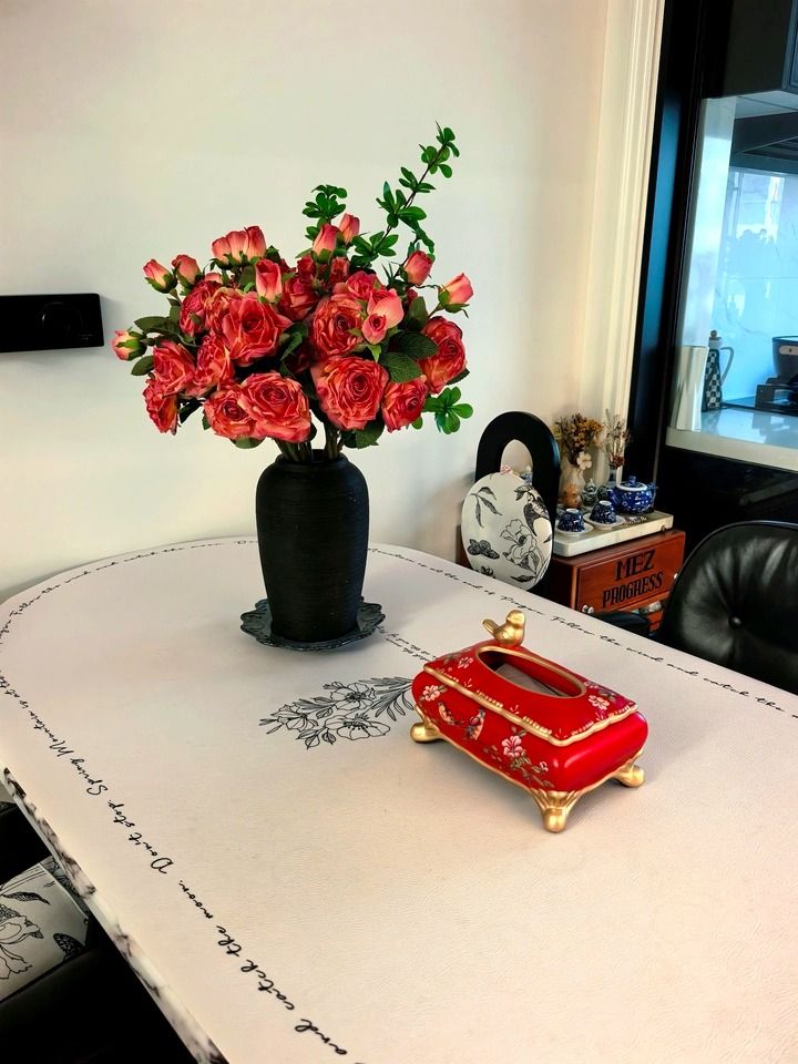 Other Decorative Floral Vase And Red Ornamental Box product image