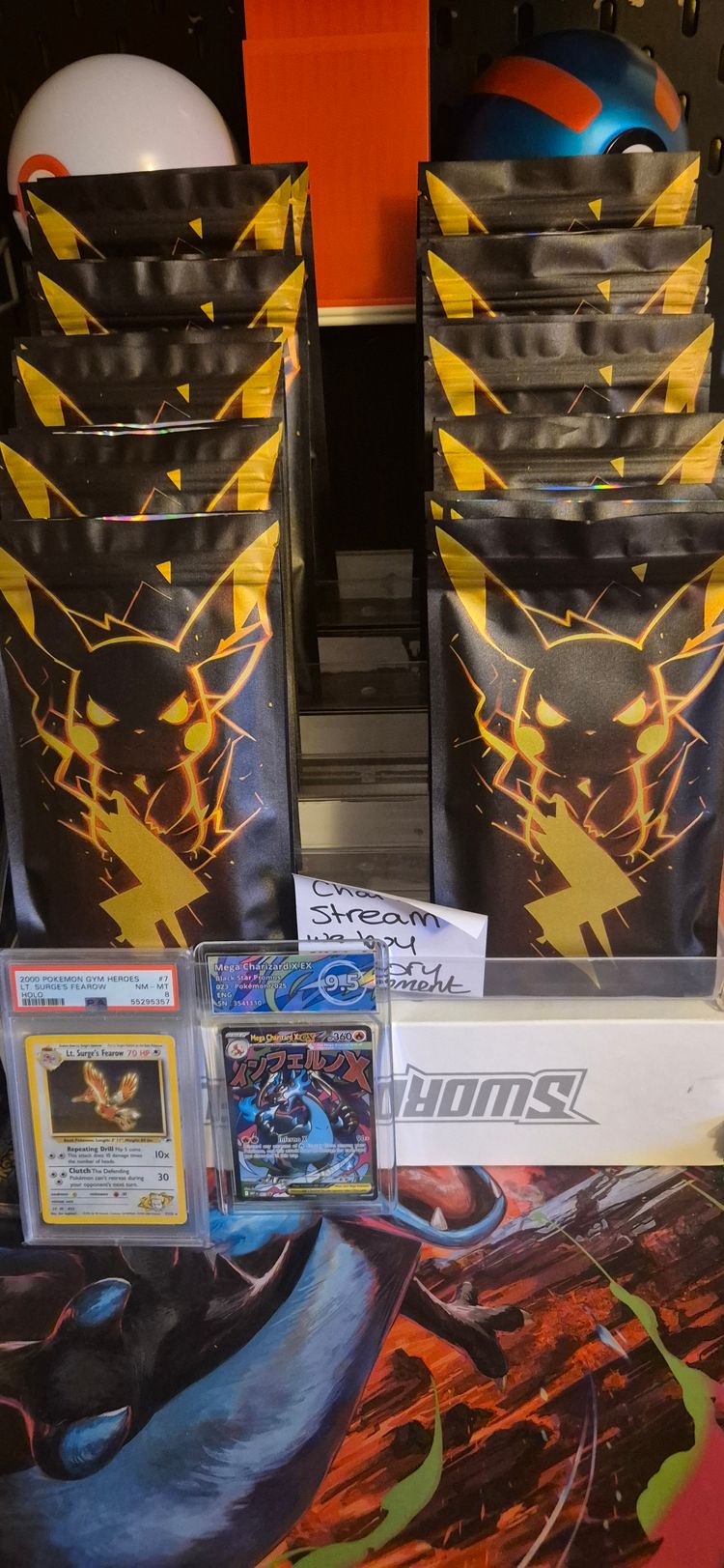 Slab bags with hit cards