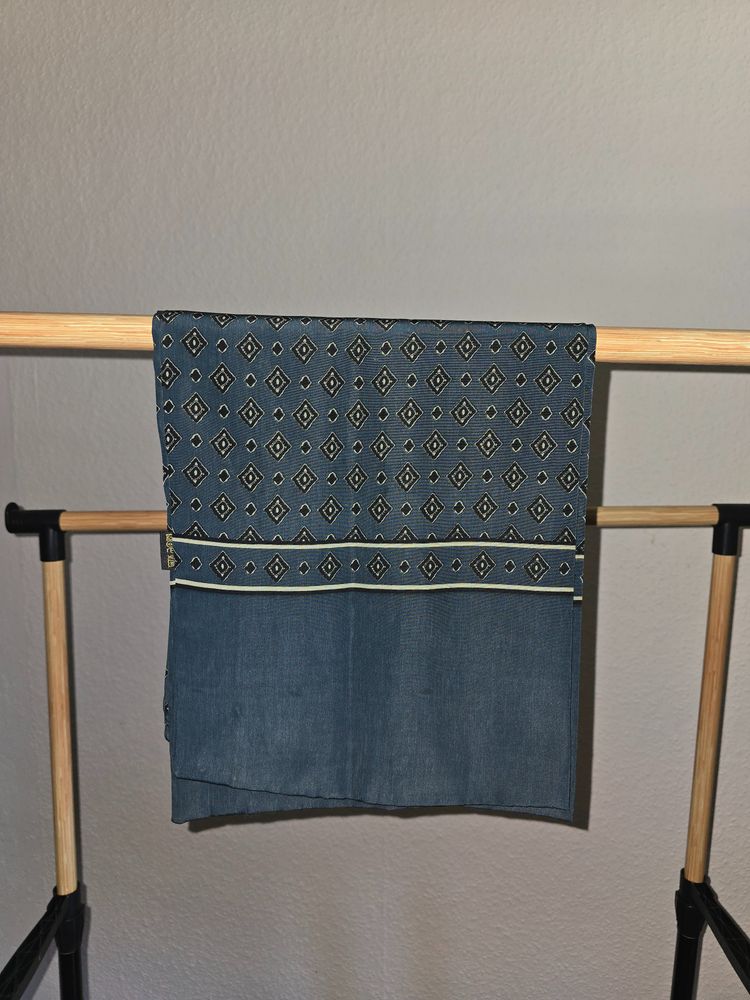 Blue Patterned Scarf