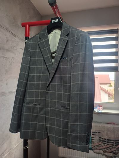Garnitur elegancki w kratę