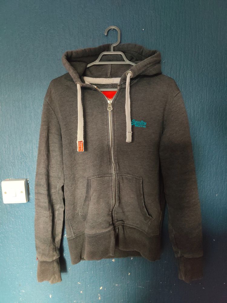 Superdry Grey Zip-Up Hoodie