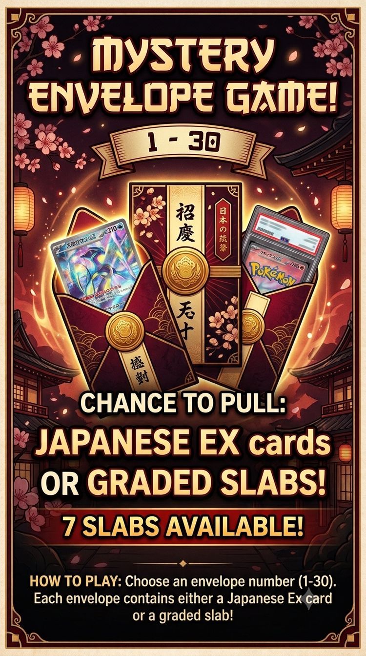 Japanese Ex Cards Or Graded Slabs Mystery Envelope Game