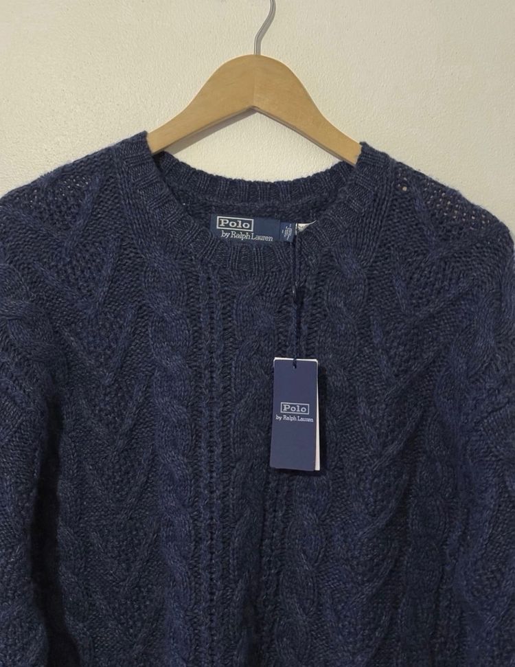 Polo Ralph Lauren Navy Cable Knit Jumper Sweater Cashmere Blend Size M NWT 2