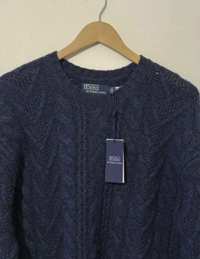 Polo Ralph Lauren Navy Cable Knit Jumper Sweater Cashmere Blend Size M NWT 2