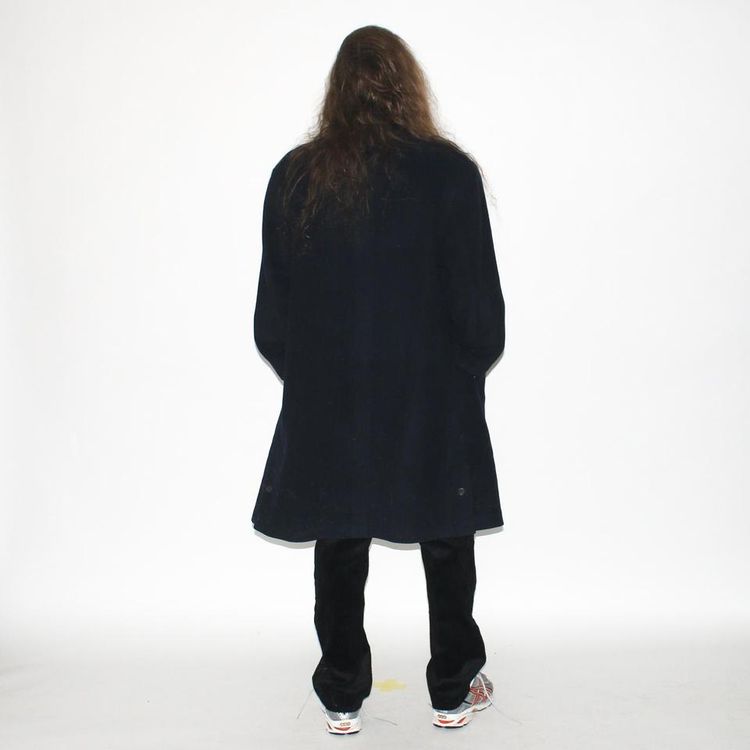 Vintage 90s BUGATTI classic warm mac trench coat in navy blue 3