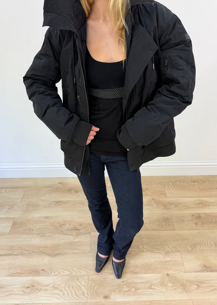 extra extra large black emporio armani coat image 7