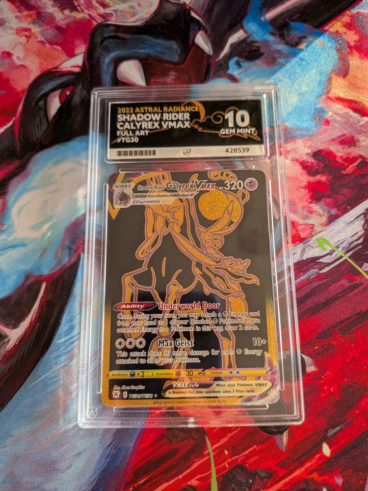 POKÉMON TGC 2022 Astral Radiance Shadow Rider Calyrex Vmax Full Art  ACE gem  mint 10 