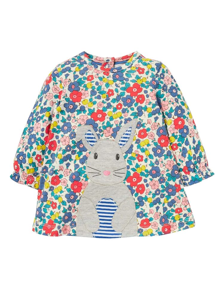 Other Baby Boden Bunny Applique Play Top in Multi Apple Blossom Floral (Sightly Defect) product image