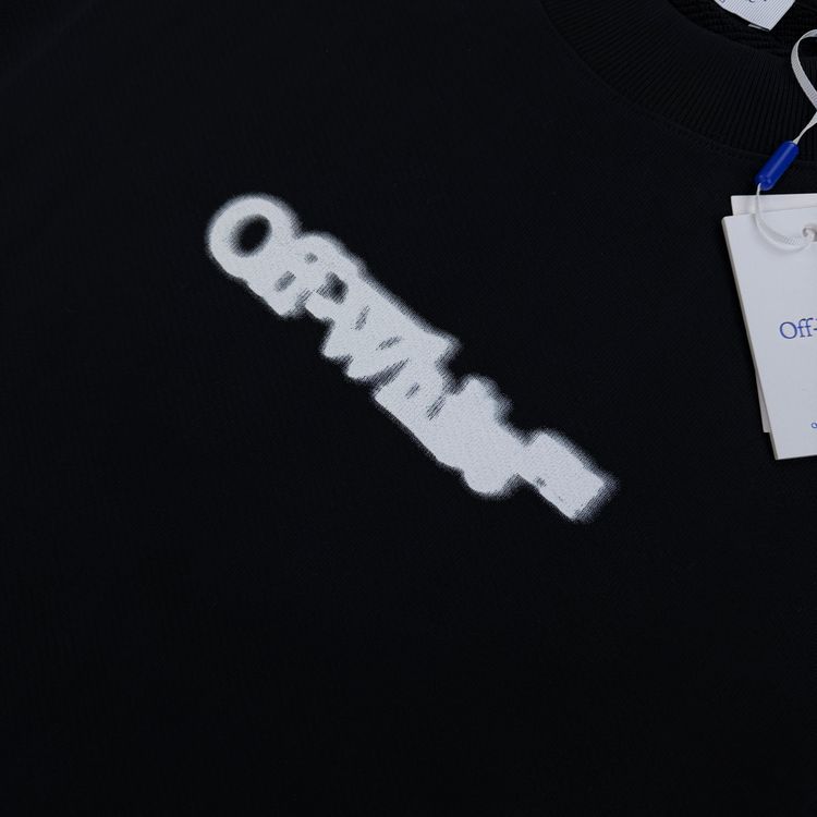Off White Men’s Black Crewneck Jumper - Oversized Fit image 5