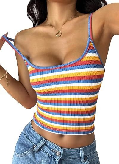Striped Ribbed Tank Top obraz 4