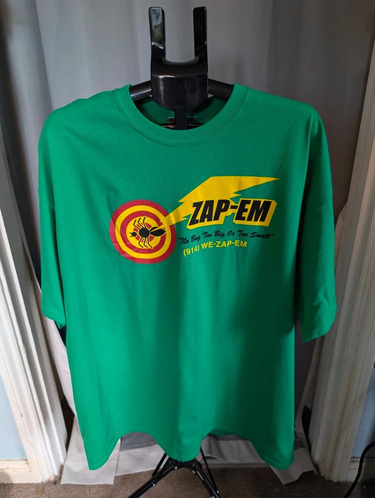 Official Men In Black Zap-Em Graphic T-Shirt 2XL Green Cotton