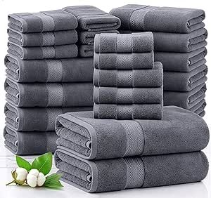 24-Piece Family Bath Towel Set