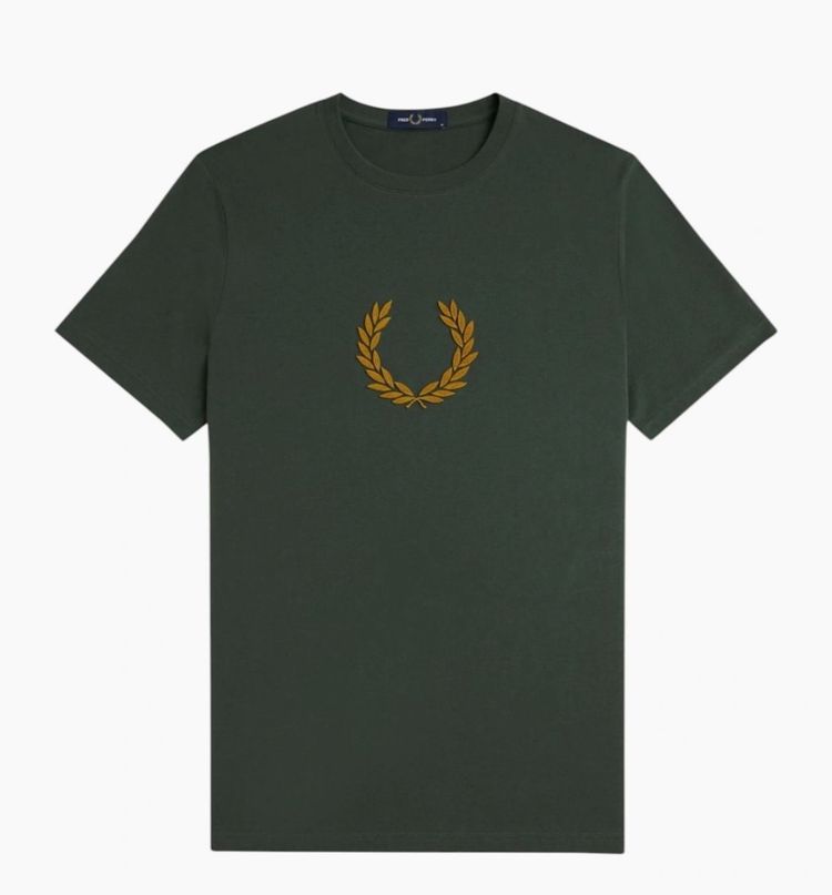 Fred Perry Green T-Shirt With Laurel Wreath Logo Men's