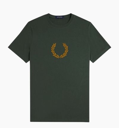 Fred Perry Green T-Shirt With Laurel Wreath Logo Men's