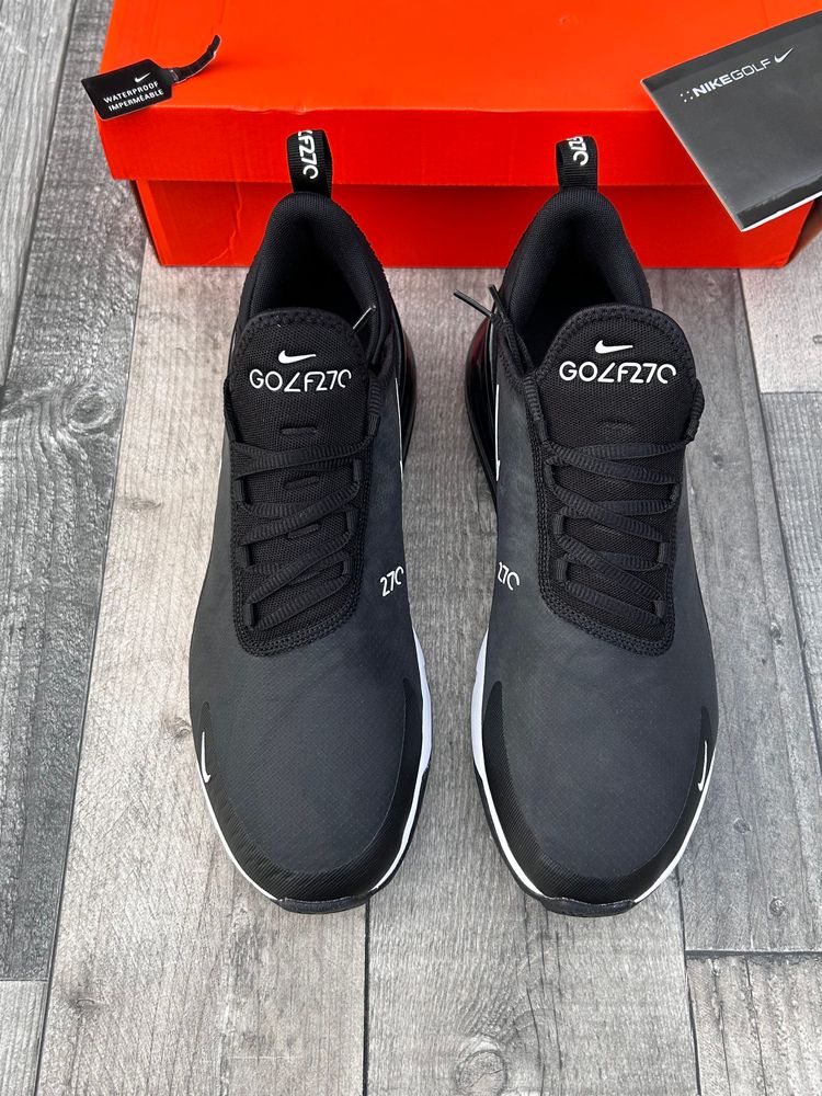 Nike Air Max 270 Golf Waterproof Trainers - ‘Black White’ - Size UK 9.5  obraz 6