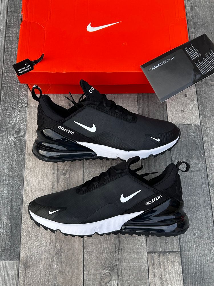 Nike Air Max 270 Golf Waterproof Trainers - ‘Black White’ - Size UK 9.5  obraz 7