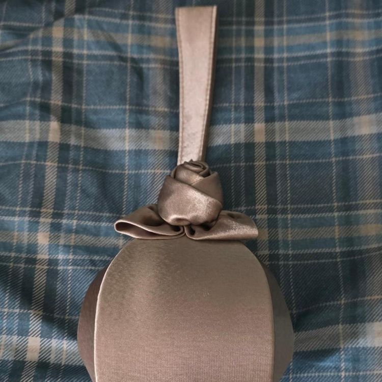 Small Satin Wristlet Bag With Rose Detail