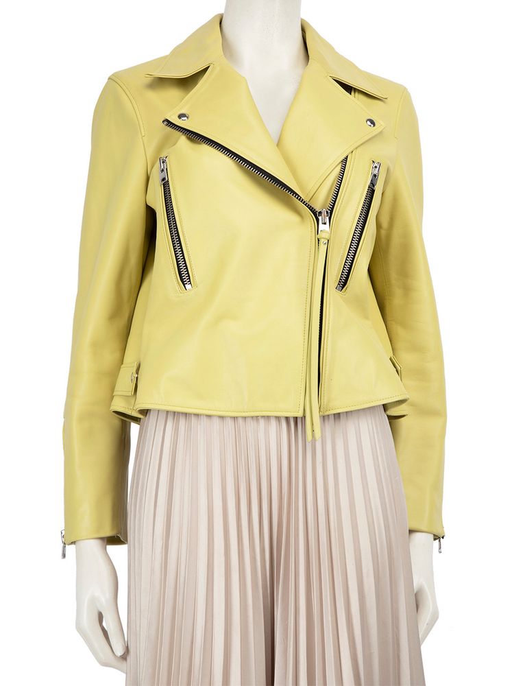 Other Shoreditch Ski Club Yellow Biker Leather Jacket product image