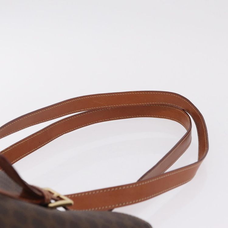 CELINE Macadam Canvas Shoulder Bag PVC Leather Brown Gold Auth BA16692 - Jerrillo image 8