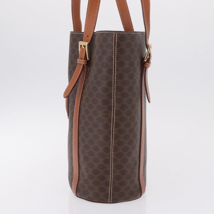 CELINE Macadam Canvas Shoulder Bag PVC Leather Brown Gold Auth BA16692 - Jerrillo image 4