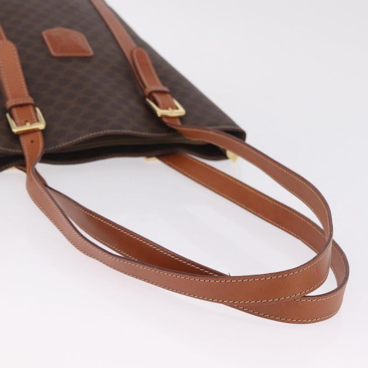 CELINE Macadam Canvas Shoulder Bag PVC Leather Brown Gold Auth BA16692 - Jerrillo image 7