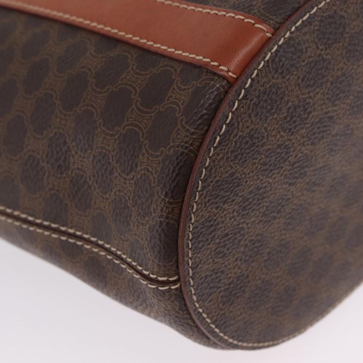 CELINE Macadam Canvas Shoulder Bag PVC Leather Brown Gold Auth BA16692 - Jerrillo image 10