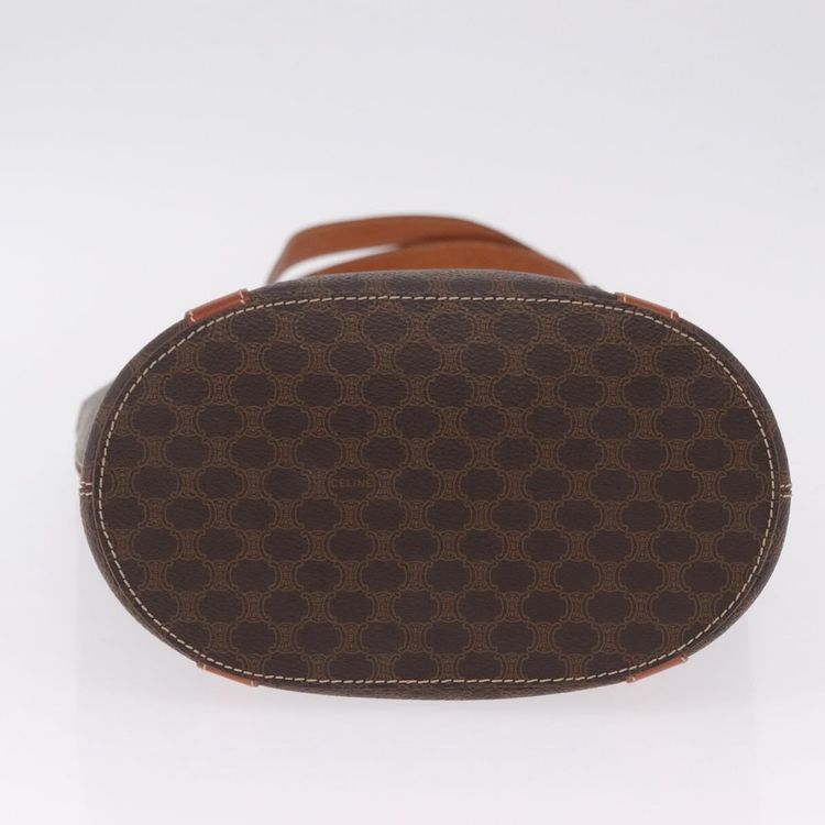 CELINE Macadam Canvas Shoulder Bag PVC Leather Brown Gold Auth BA16692 - Jerrillo image 9