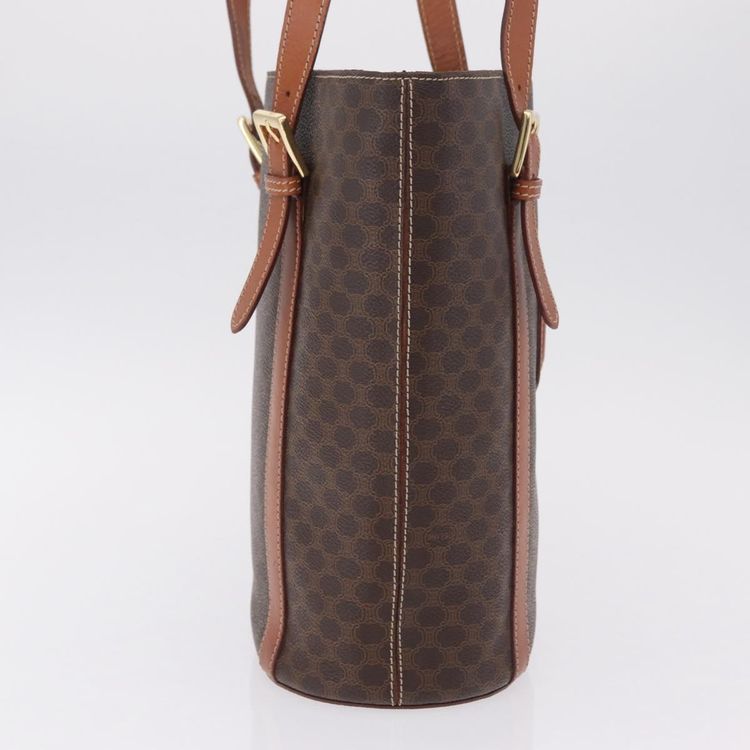 CELINE Macadam Canvas Shoulder Bag PVC Leather Brown Gold Auth BA16692 - Jerrillo image 5