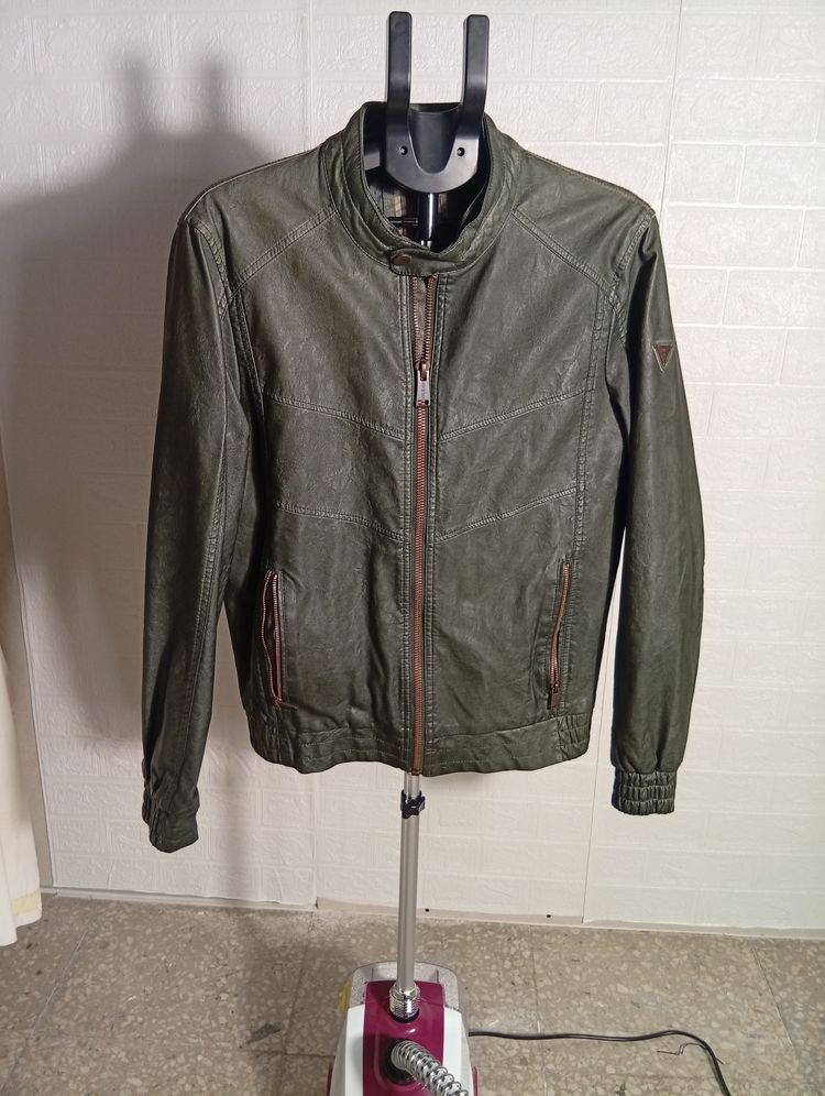 Guess Green Leather Jacket Guess  product image