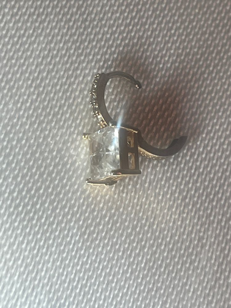 Diamond ear ring- huge invisibly set diamond on diamond earring  3