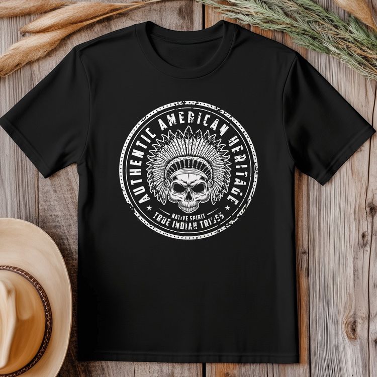 Authentic Indian Skull Cowboy Hat T-shirt