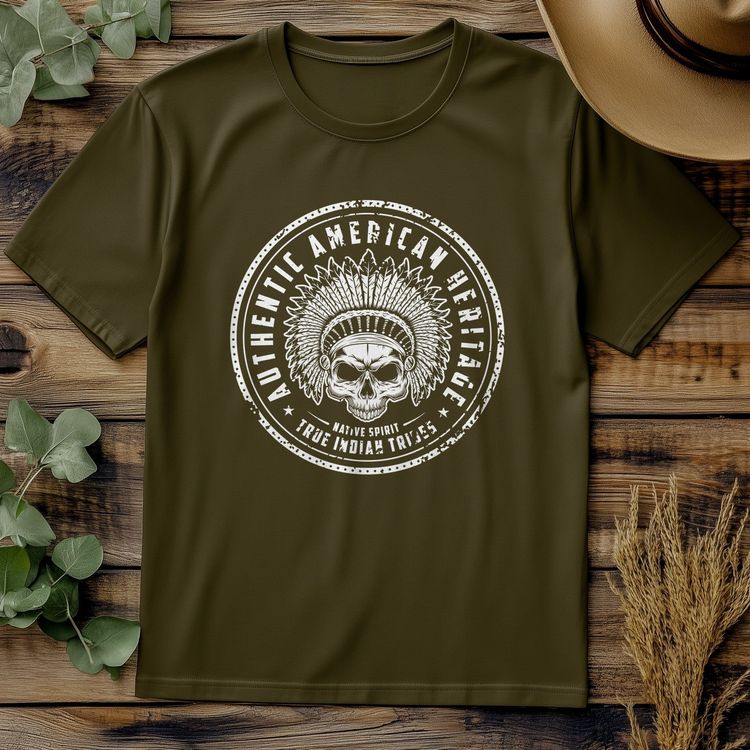 Authentic Indian Skull Cowboy Hat T-shirt 4