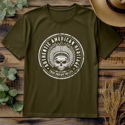 Authentic Indian Skull Cowboy Hat T-shirt 4