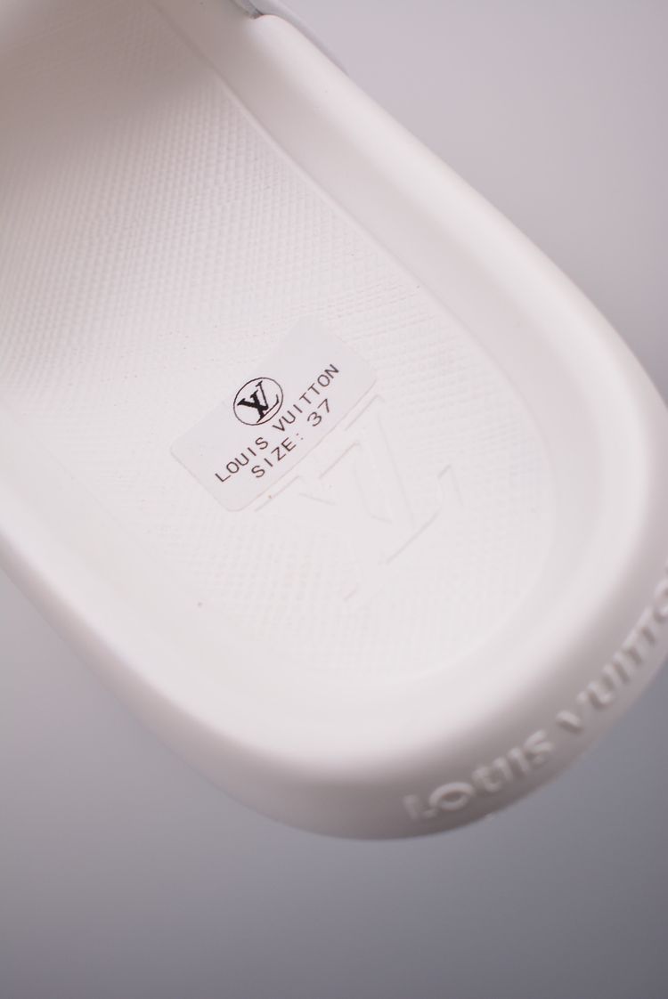 Louis Vuitton White Slides With Colorful Embellishments image 5