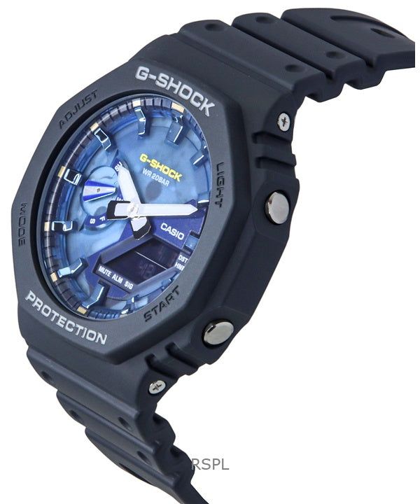 Casio G-Shock Analog Digital Bio-Based Resin Strap Blue Dial Quartz GA-2100AS-2A 200M Men's Watch 5