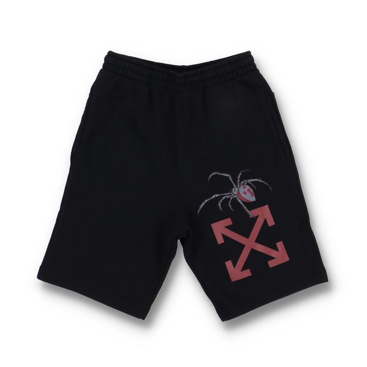Off-White Black Arachno Spider Arrows Logo Sweatshorts image 1