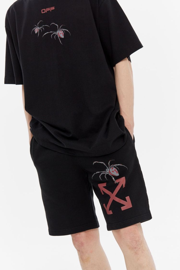 Off-White Black Arachno Spider Arrows Logo Sweatshorts image 6