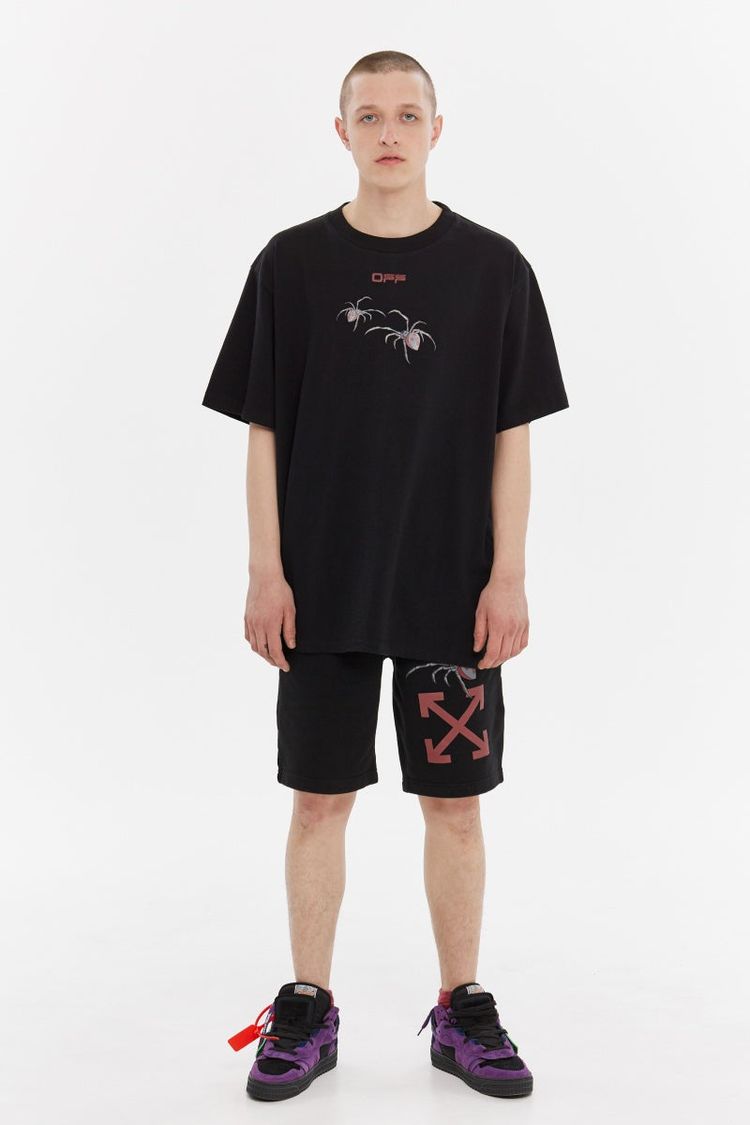 Off-White Black Arachno Spider Arrows Logo Sweatshorts image 2