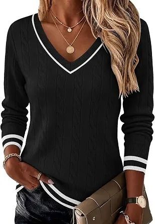 Immagine di Black V-Neck Sweater 4