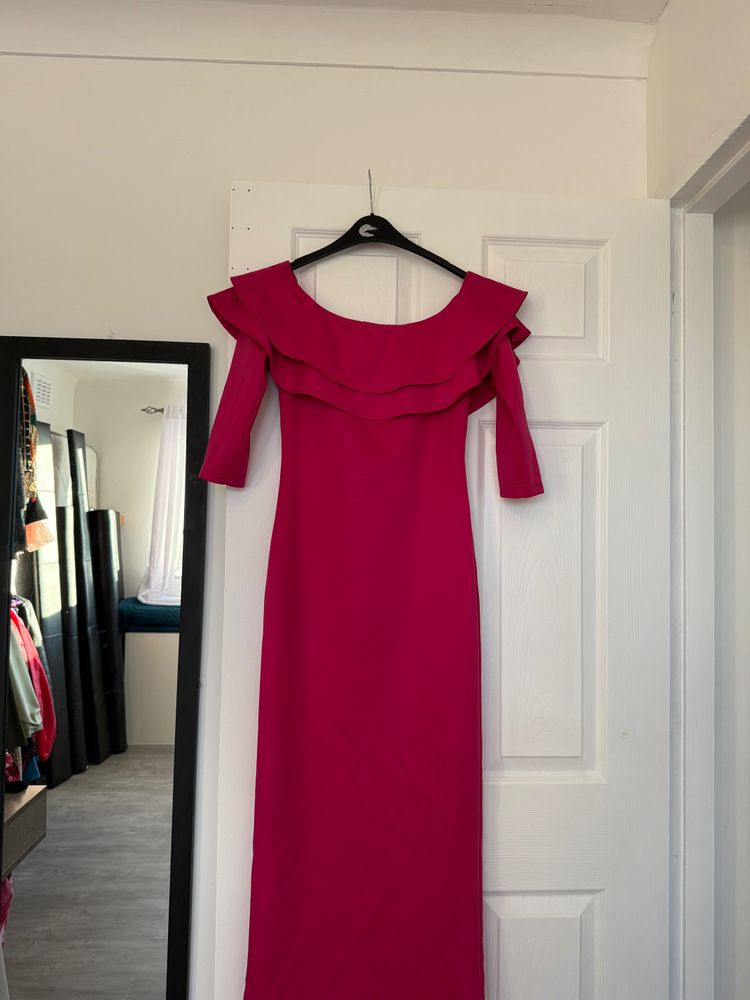 Girl In Mind Pink Off-Shoulder Dress