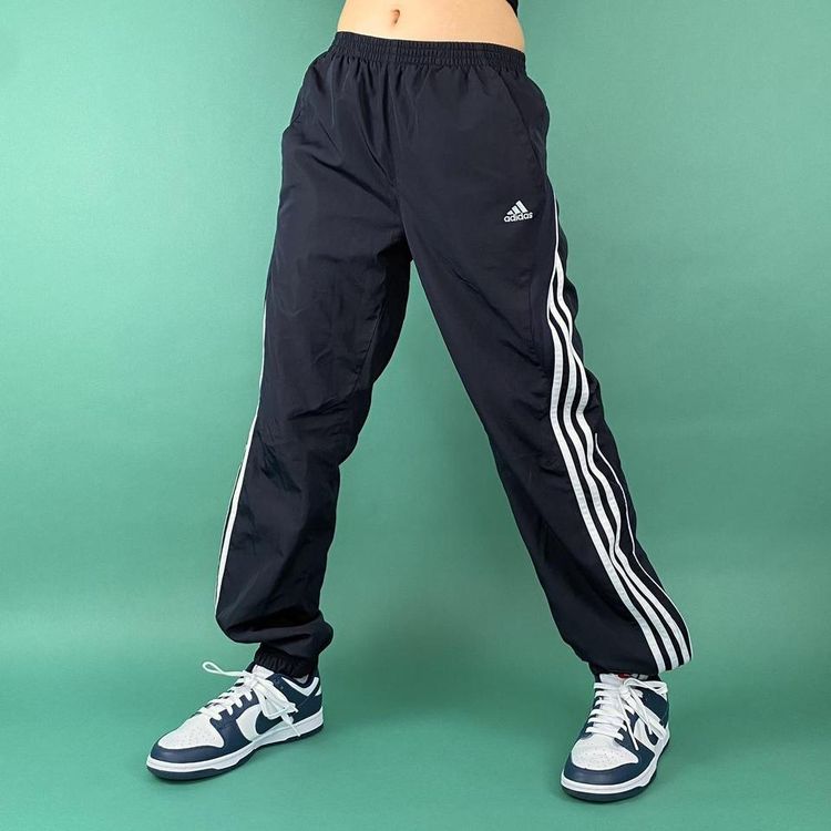 Adidas Vintage y2k navy clima365 adidas shell tracksuit bottoms. product image