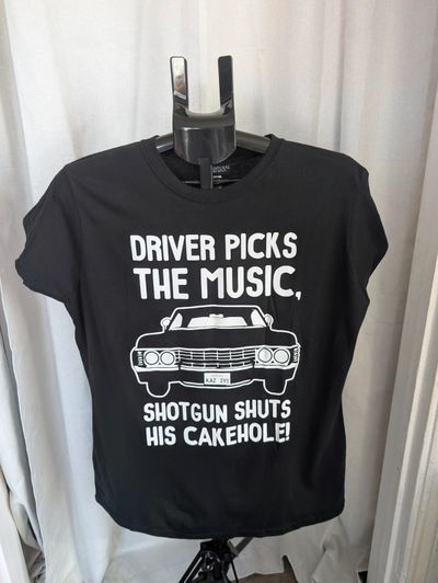 Supernatural T-Shirt Black 2XL XXL Driver Picks The Music TV Show Graphic Top