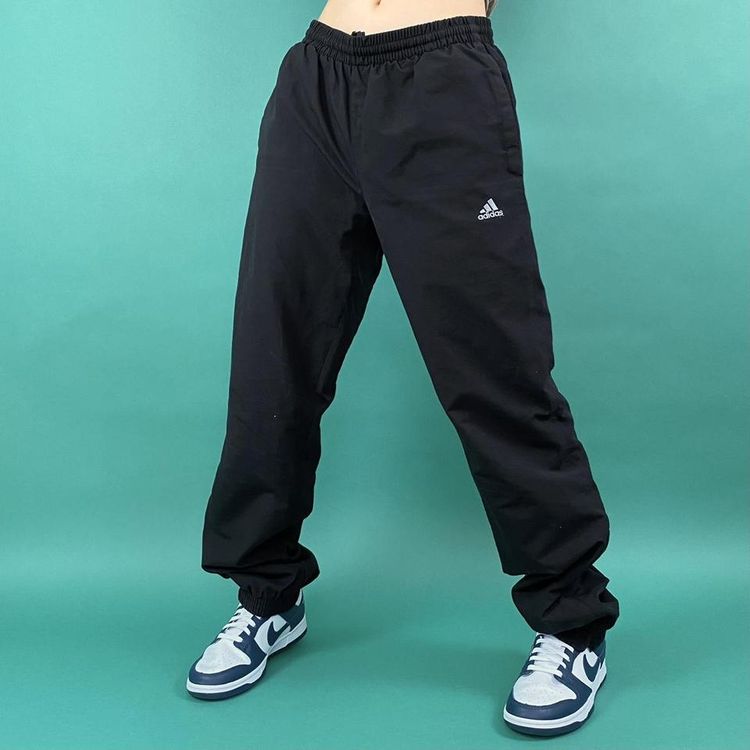 Adidas Y2k classic plain black adidas clima365 shell tracksuit bottoms. product image