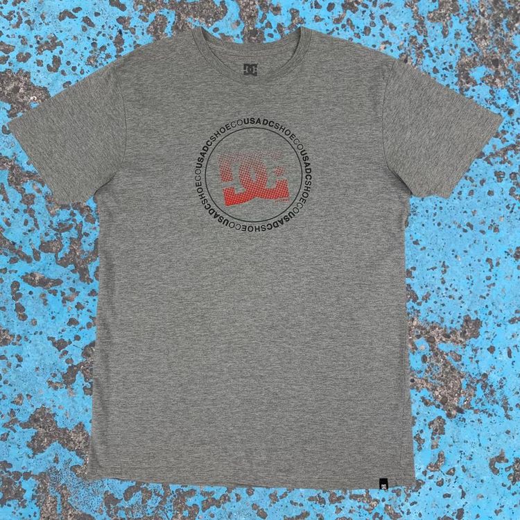 DC Shoes Co USA Graphic Logo Surfer Skater T Shirt Tee Grey M