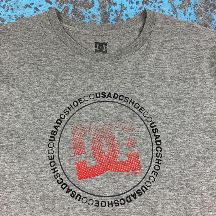 DC Shoes Co USA Graphic Logo Surfer Skater T Shirt Tee Grey M 2