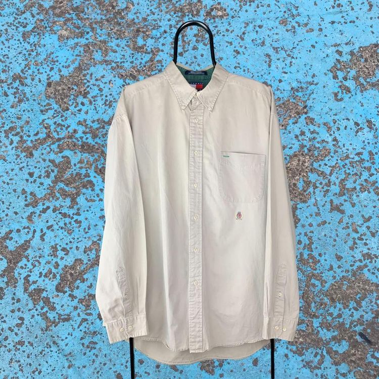 Tommy Hilfiger Embroidered Crest Breast Pocket Shirt Beige XL