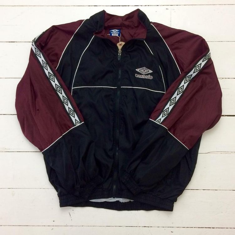 Other Vtg umbro black and burgundy tracksuit top. XL. FREE POSTAGE. MESSAGE BEFORE BUYING product image