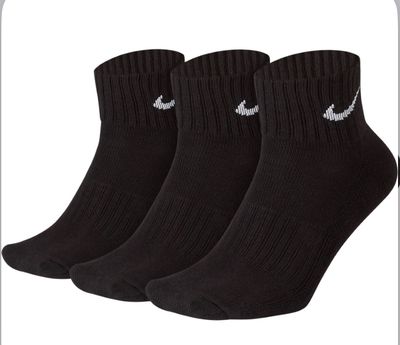 Nike Black Ankle Socks 3-Pack - Medium 5-8